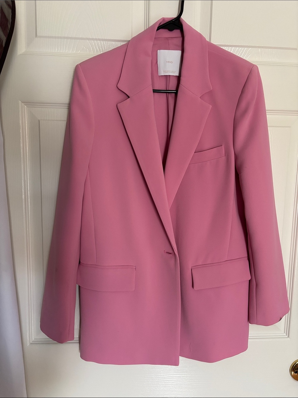 Mango Rose-Pink Tailored Blazer